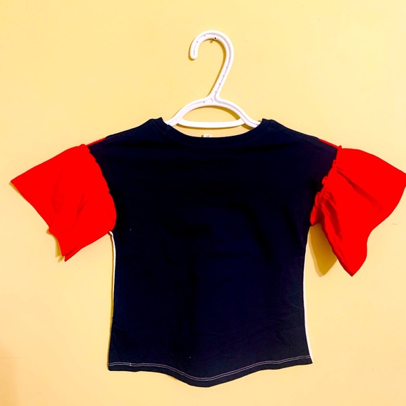River Island Toddlers Multicolor L'Amour Chevron Colorblock Short Sleeve T-Shirt - Picture 2 of 2